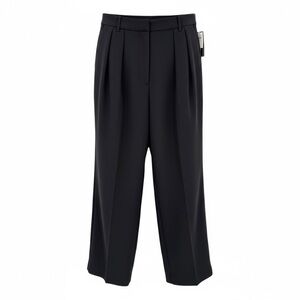 Banana Republic Factory Relaxed Wide Leg Pleated Trouser in Black Size 14